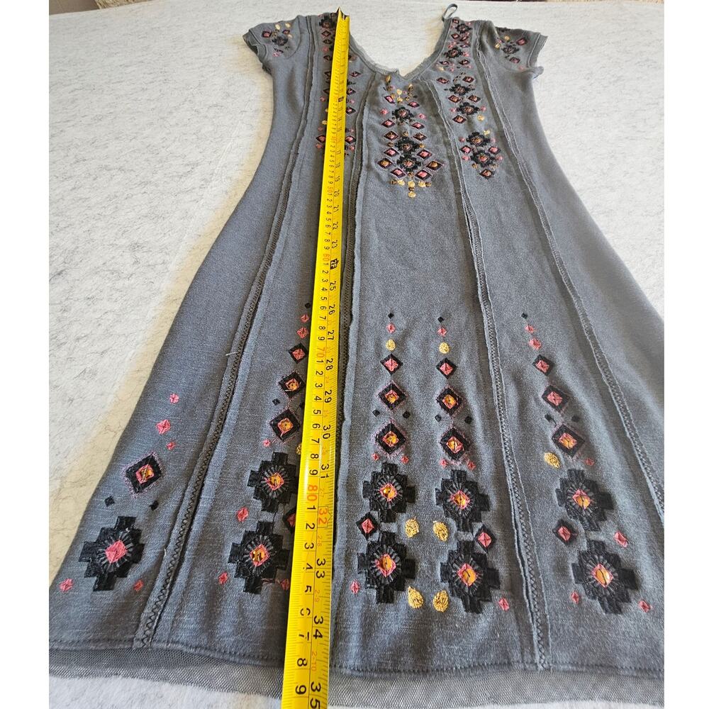 Free People Rich in Embroidery Mini Dress/ Gray, Sequins, Mesh Trim, New, Sz S - Picture 12 of 12